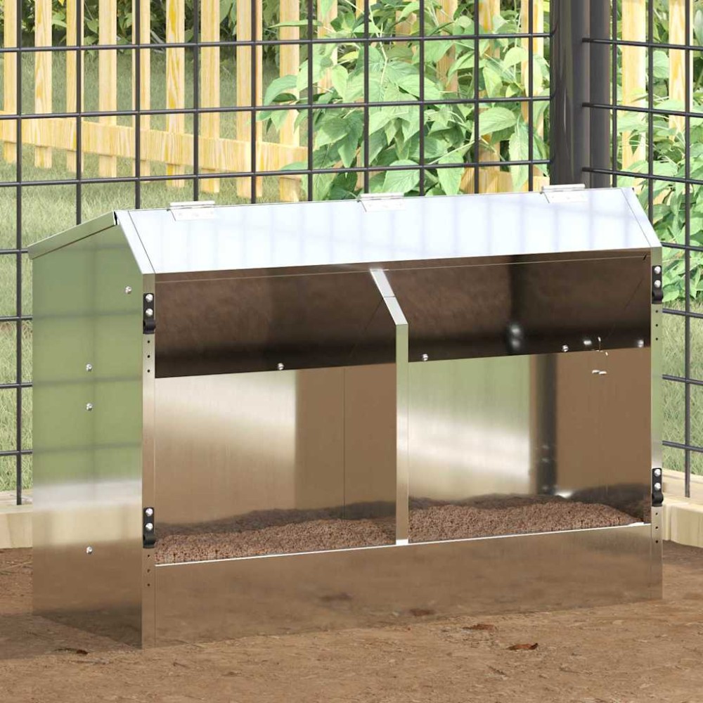 vidaXL Ταΐστρα Χαμστεριών Ασημί 64.5 x 25.5 x 45.5 εκ.