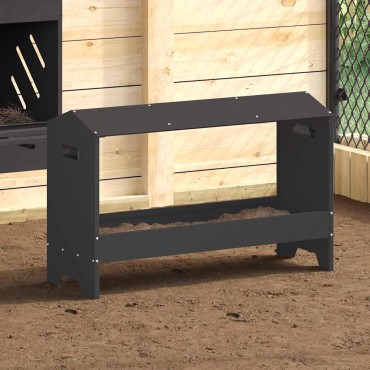 vidaXL Τάφος ταΐσματος κοτόπουλων Μαύρο 81 x 32 x 53,5 εκ
