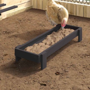 vidaXL Τάφος ταΐσματος κοτόπουλων Μαύρο 80 x 28 x 13.5 cm