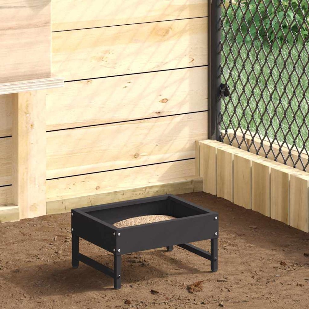 vidaXL Ταΐστρα για Πουλιά Μαύρο 80 x 28 x 13.5 cm