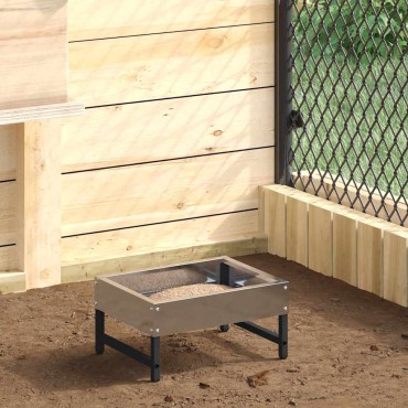 vidaXL Ταΐστρα για Πουλιά Ασημί 80 x 28 x 13.5 cm