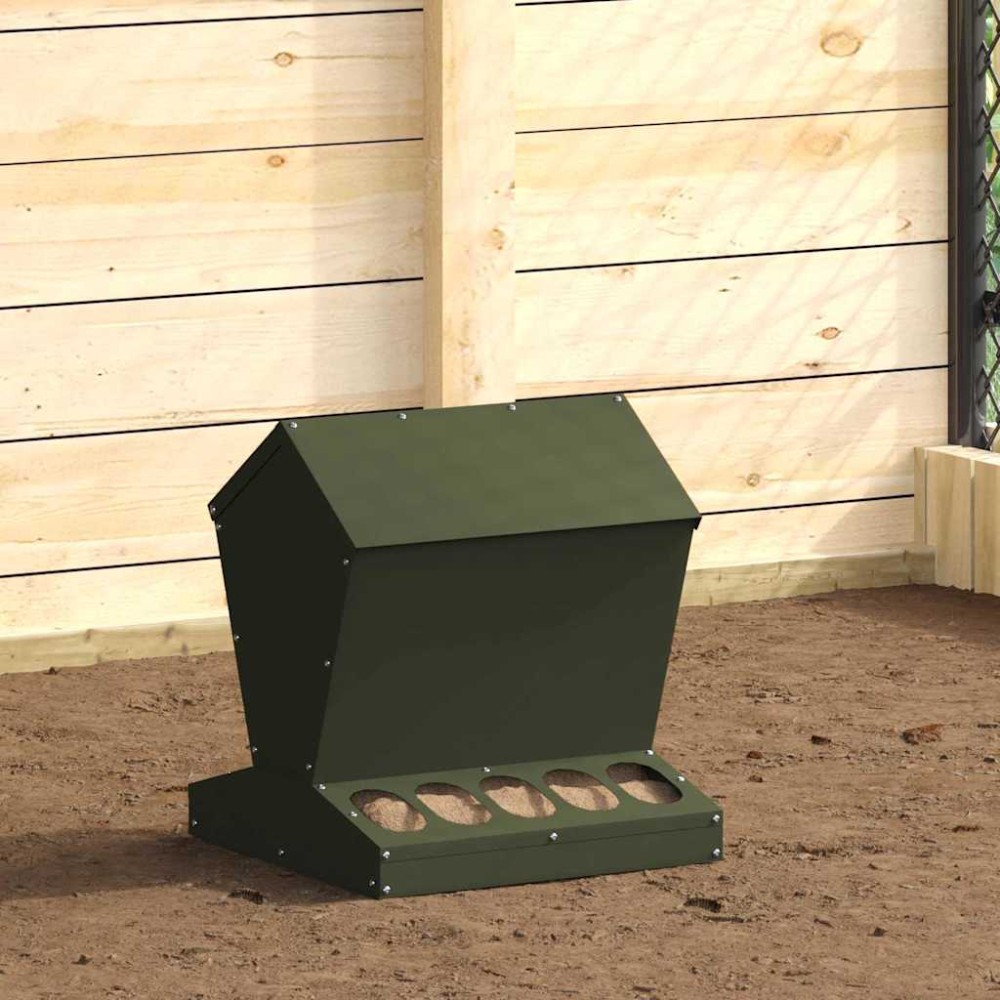 vidaXL Ταΐστρα κοτόπουλων Ελιά Πράσινη 40 x 40 x 45 cm
