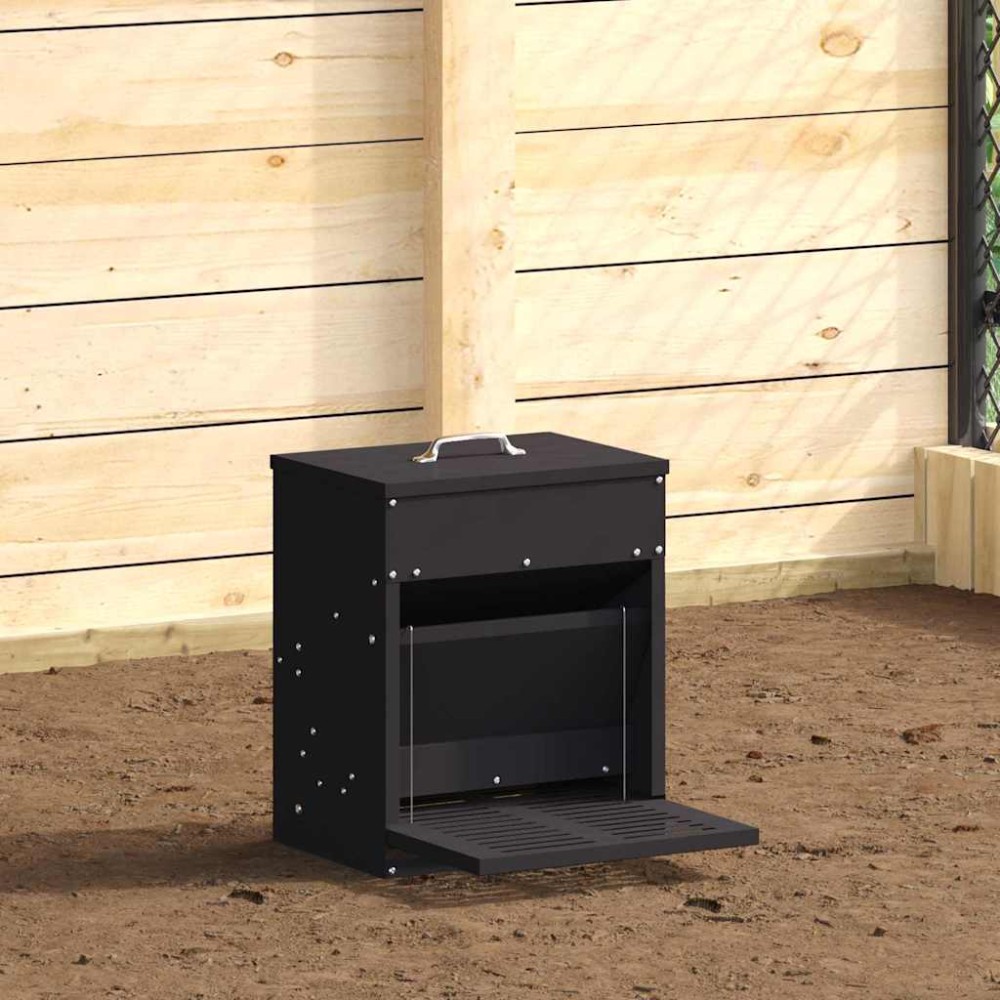 vidaXL Ταΐστρα Κοτόπουλου με Πεντάλ Μαύρο 33 x 42 x 40 εκ.