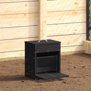 vidaXL Ταΐστρα Κοτόπουλου με Πεντάλ Μαύρο 33 x 42 x 40 εκ.