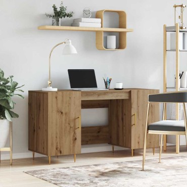 vidaXL Γραφείο artisan δρυς Επεξεργασμένο ξύλο 140x50x75cm 1 τεμ.