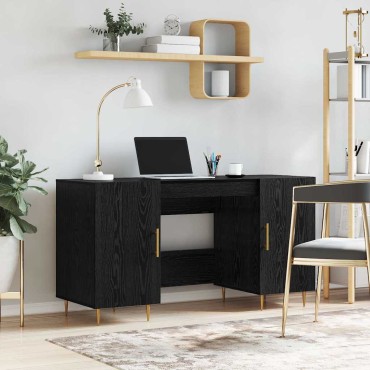 vidaXL Γραφείο Μαύρη δρυς Επεξεργασμένο ξύλο 140x50x75cm 1 τεμ.