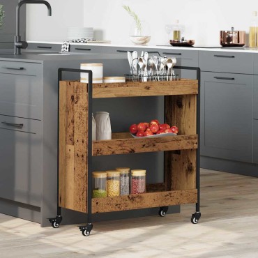vidaXL Καρότσι Κουζίνας Παλιό ξύλο 70x30x82cm Επεξεργασμένο Ξύλο 1 τεμ.