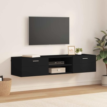 vidaXL Ξύλινο Ντουλάπι 150x39x30cm Μαύρο Επεξεργασμένο Ξύλο