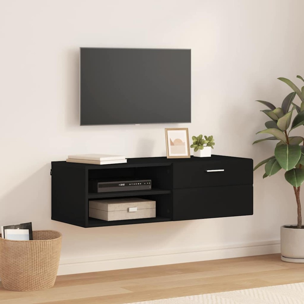 vidaXL Ξύλινο Ντουλάπι 100,5x39x30cm Μαύρο Επεξεργασμένο Ξύλο