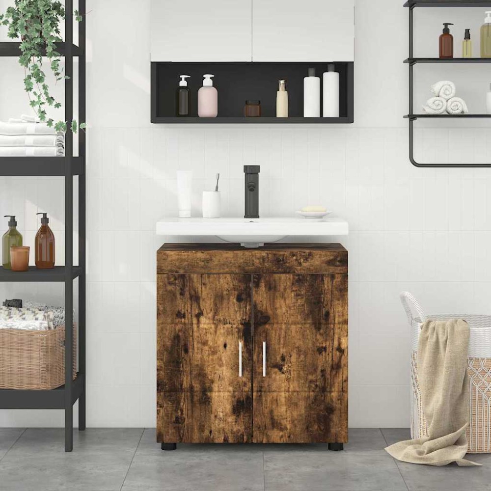 vidaXL Σετ Ντουλαπιών Μπάνιου TULUM Καπνιστό Δρύς 60x34x63 εκ