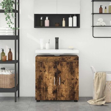 vidaXL Σετ Ντουλαπιών Μπάνιου TULUM Καπνιστό Δρύς 60x34x63 εκ