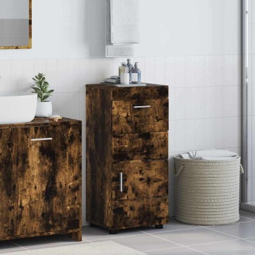 vidaXL Σετ Ντουλαπιών Μπάνιου TULUM Καπνιστό Δρύς 37x31,5x82 εκ