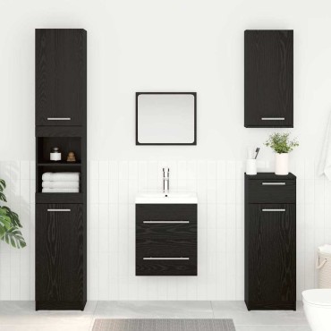 vidaXL Ντουλάπι νιπτήρα Μαύρη Οξυά 38,5x41x48 εκ 1 τεμ.