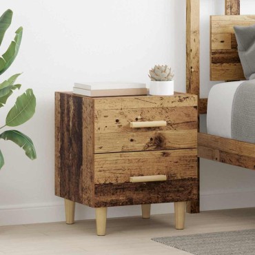 vidaXL Ντουλάπι κρεβατιού Παλιό ξύλο 40x35x47.5cm 1 τεμ.