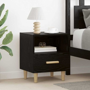 vidaXL Κομοδίνο Μαύρη Οξυά 40x35x47cm Επεξεργασμένο Ξύλο 1 τεμ.