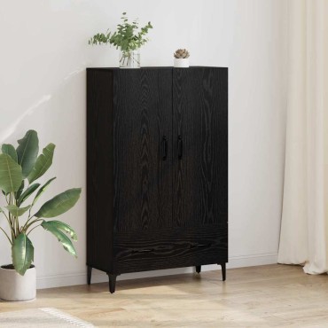 vidaXL Highboard με συρτάρι Μαύρη Οξυά 70x31x115 εκ 1 τεμ.