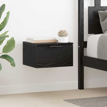 vidaXL Κομοδίνο 2 τεμ. Μαύρη Οξυά 34x30x20cm Επεξεργασμένο Ξύλο