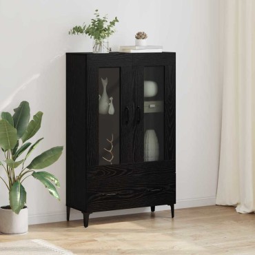 vidaXL Highboard με συρτάρι Μαύρη Οξυά 70x31x115 εκ 1 τεμ.