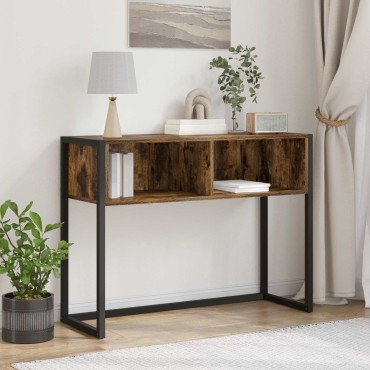 vidaXL End Table Καπνισμένο Ξύλο Δρυός 100x36x75cm