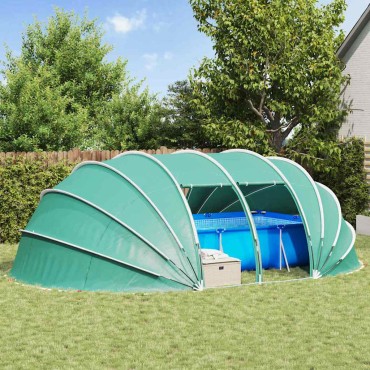 vidaXL Σκηνή πισίνας τύπου θόλου 538 x 440 x 204 εκ. Αζούρ Μπλε