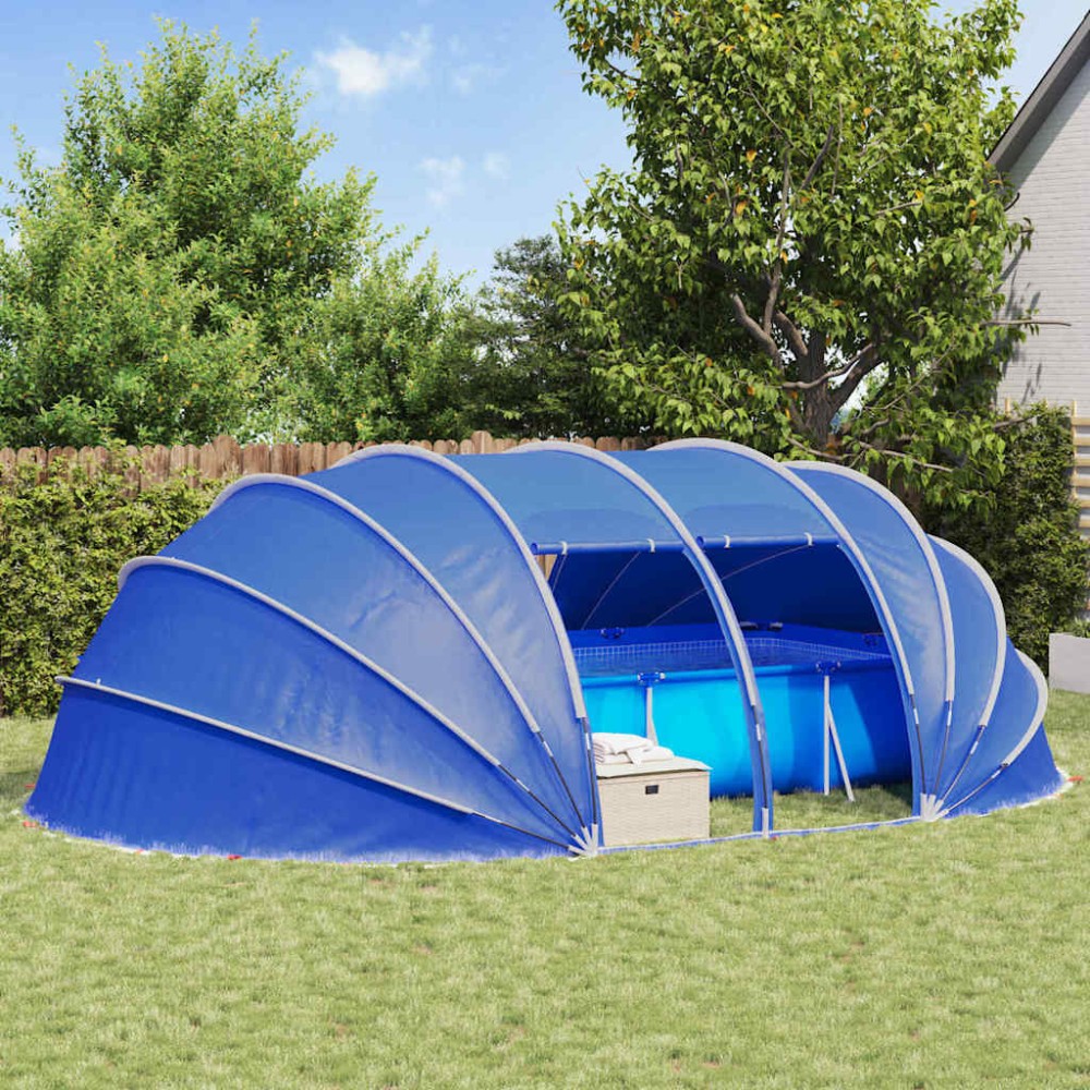 vidaXL Σκηνή πισίνας τύπου θόλου 538 x 440 x 204 εκ. Θαλασσί