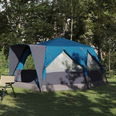 vidaXL Καμπίνα Σκηνής για 7 Άτομα με στέγη Μπλε 400 x 350 x 212 εκ