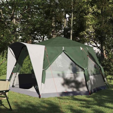 vidaXL Καμπίνα για 5 άτομα Πράσινο και Λευκό 333 x 317 x 194 εκ