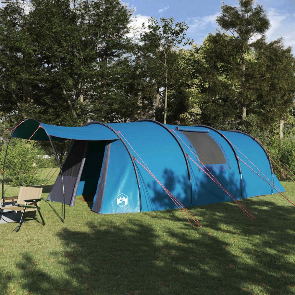 vidaXL Σκηνή Σήματος 4 Ατόμων Μπλε και Γκρι 740 x 370 x 220 εκ.