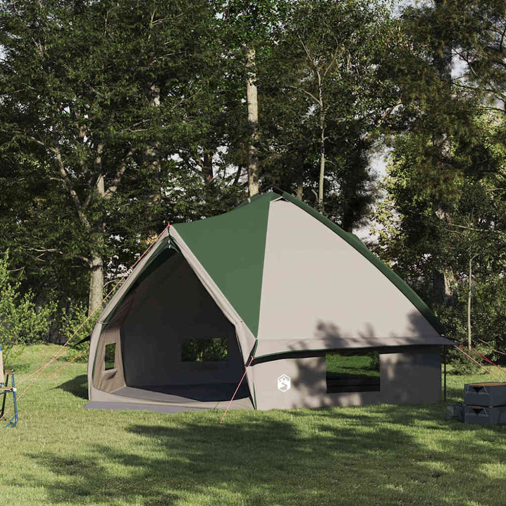 vidaXL Τέντα Teepee 10 Ατόμων 10 άτομο Πράσινο και Λευκό