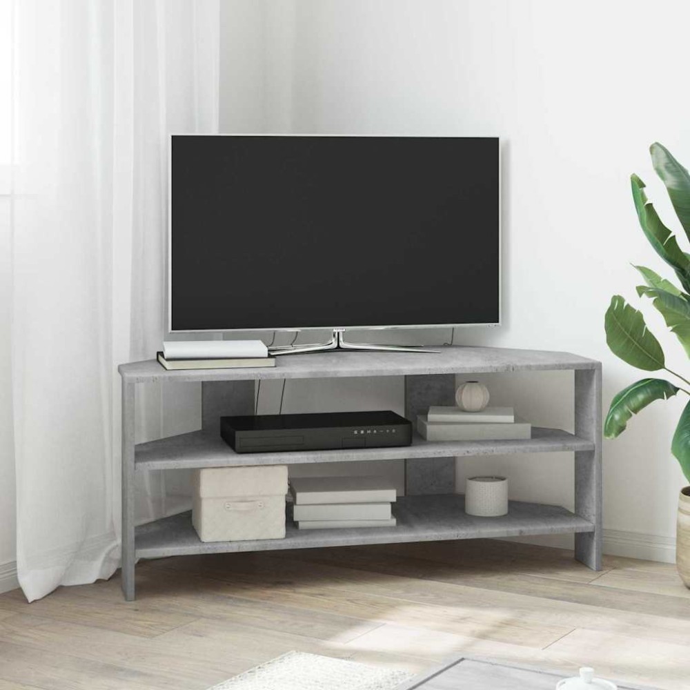 vidaXL ΓωνιακήΒάσηΤηλεόρασης 102x40,5x45cm Σκυρόδεμα Γκρι