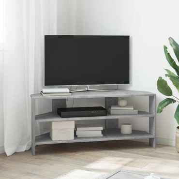 vidaXL ΓωνιακήΒάσηΤηλεόρασης 102x40,5x45cm Σκυρόδεμα Γκρι