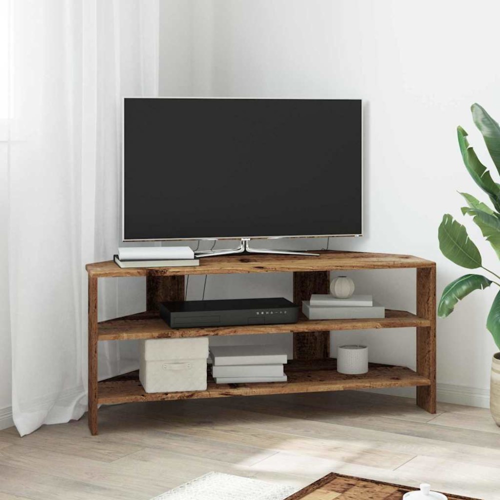 vidaXL ΓωνιακήΒάσηΤηλεόρασης 102x40,5x45cm Παλιό Ξύλο