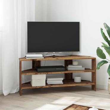 vidaXL ΓωνιακήΒάσηΤηλεόρασης 102x40,5x45cm Παλιό Ξύλο