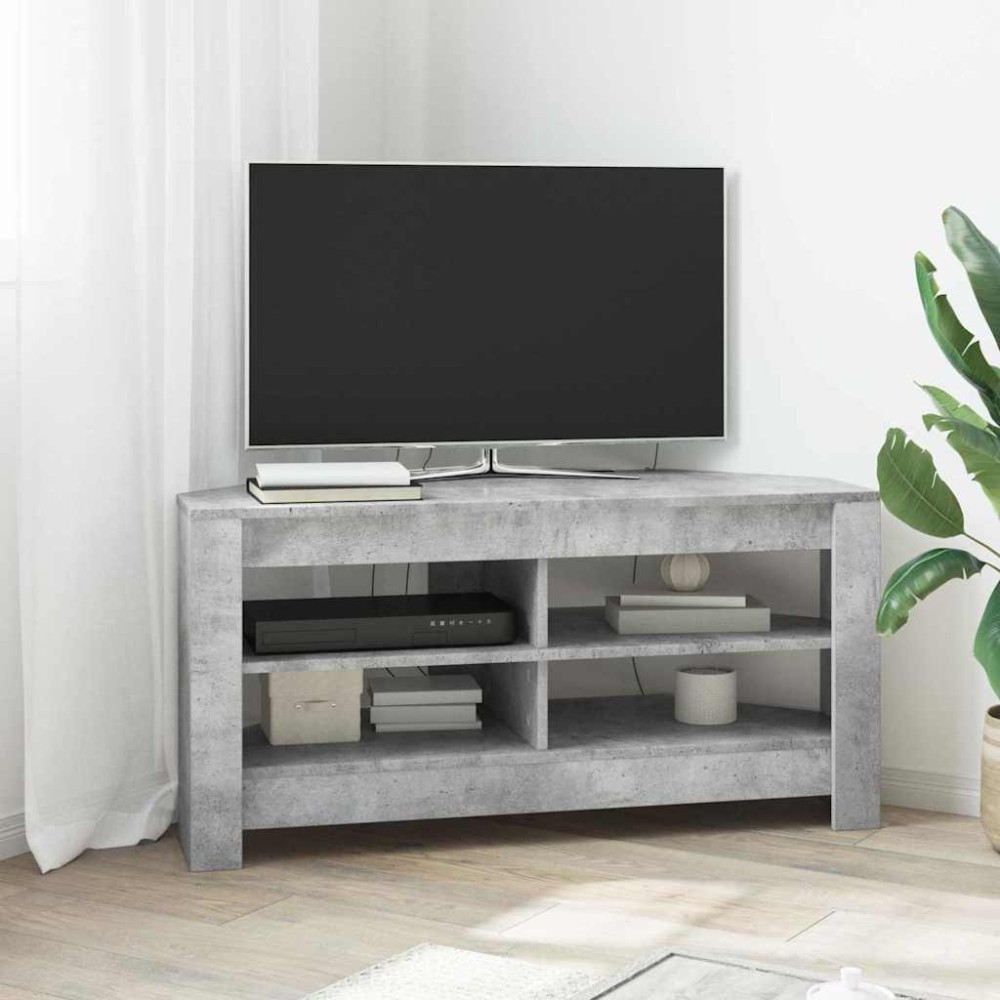 vidaXL ΓωνιακήΒάσηΤηλεόρασης 102x40,5x45cm Σκυρόδεμα Γκρι