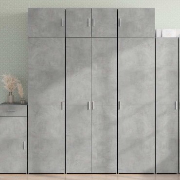 vidaXL Ντουλάπι Γκρι Σκυροδέματος 70x42,5x185cm Επεξεργασμένο Ξύλο 1 τεμ.