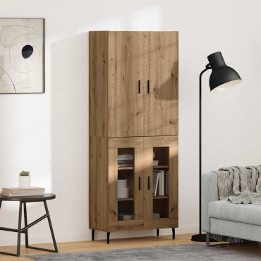 vidaXL Highboard 2 τεμ. Παλιό Ξύλο 69,5x34x180cm