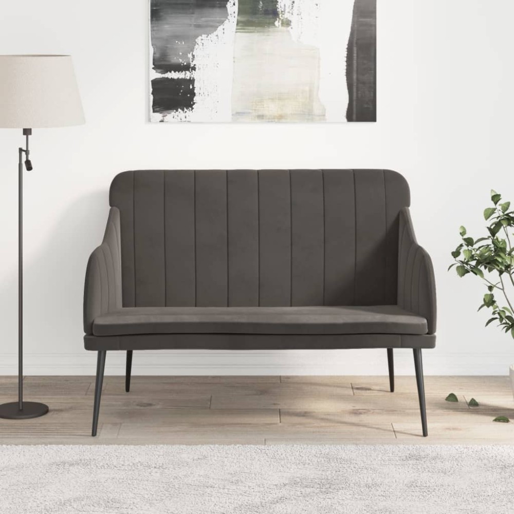 vidaXL Πάγκος Σκούρο Γκρι 110x76x80cm Βελούδινος 1 τεμ.