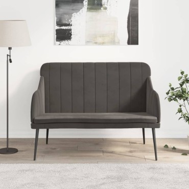 vidaXL Πάγκος Σκούρο Γκρι 110x76x80cm Βελούδινος 1 τεμ.
