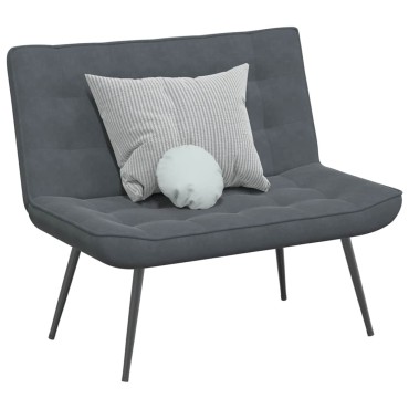 vidaXL Πάγκος Σκούρο Γκρι 110x74x84cm Βελούδινος 1 τεμ.