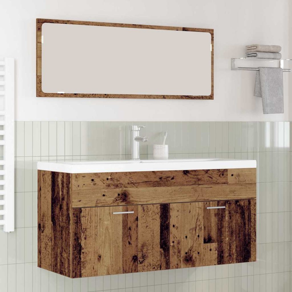 vidaXL Ντουλάπι Μπάνιου Παλιό ξύλο 100x38,5x46cm