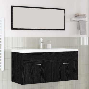 vidaXL Ντουλάπι Μπάνιου Μαύρη Οξυά 100x38,5x46cm