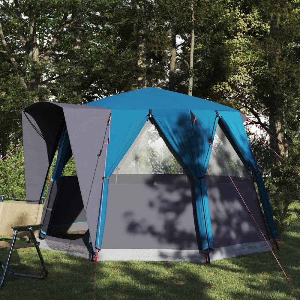 vidaXL Τέντα Καμπίνας 3 Ατόμων Μπλε και Γκρι 320 x 320 x 203 εκ