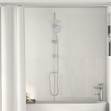 vidaXL Σύστημα Ντους Ασημί 47 x 20 x 95 εκ. Ανοξείδωτο ατσάλι