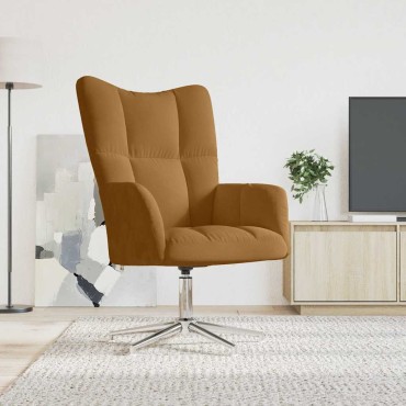 vidaXL Πολυθρόνα Relax Καφέ Βελούδινη 62x68x98cm 1 τεμ.