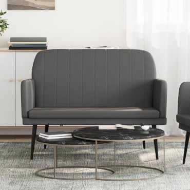 vidaXL Πάγκος Γκρι 107x80x81cm από Συνθετικό Δέρμα 1 τεμ.