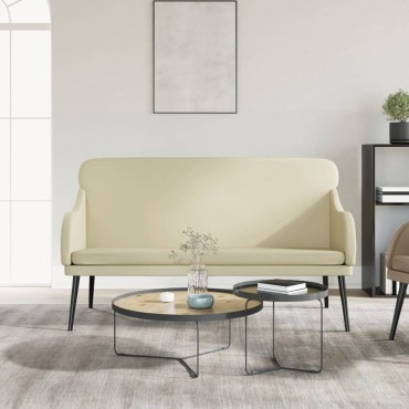 vidaXL Πάγκος Κρεμ 110x76x80cm από Συνθετικό Δέρμα 1 τεμ.