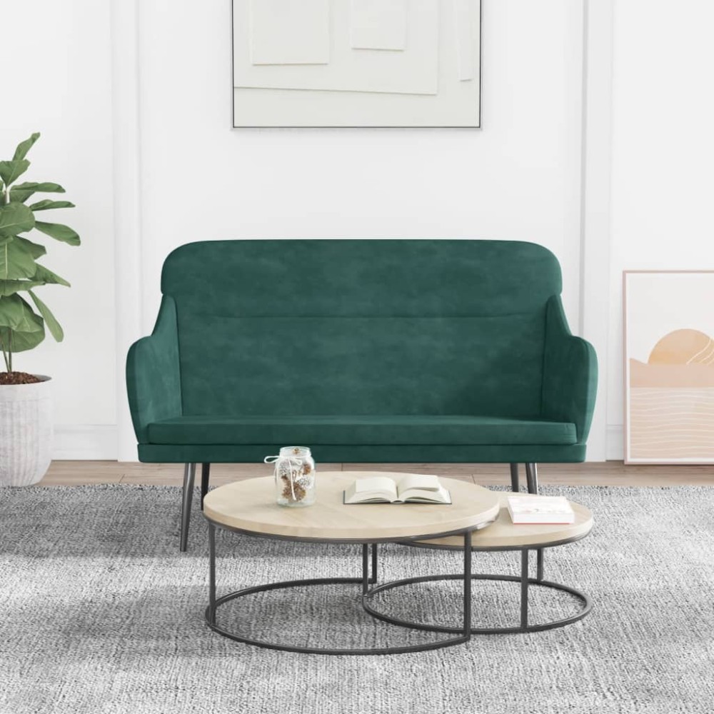vidaXL Πάγκος Σκούρο Πράσινο 110x76x80cm Βελούδινος 1 τεμ.