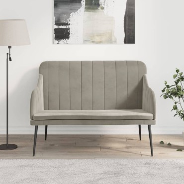 vidaXL Πάγκος Ανοιχτό Γκρι 110x76x80cm Βελούδινος 1 τεμ.