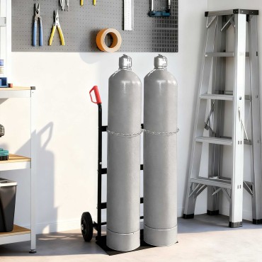 vidaXL Χειροκίνητο Καρότσι Μαύρο και Κόκκινο 63 x 43,5 x 110 εκ Ατσάλι