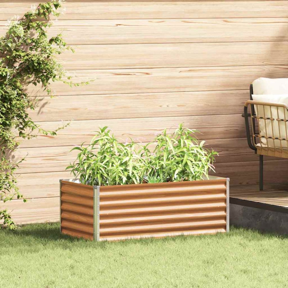 vidaXL Υπερυψωμένη Ζαρντινιέρα 98 x 50 x 36 εκ. Επικαλυμμένος Χάλυβας